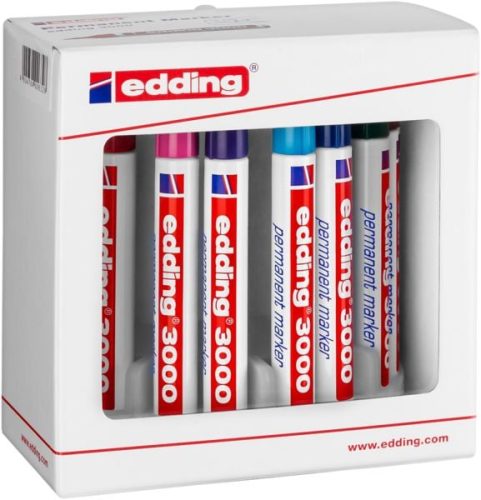 edding, edding 3000 Rundspitze Permanentmarker Mittel Rundspitze 3 mm Farbig assortiert Nachfüllbar 10 Stück