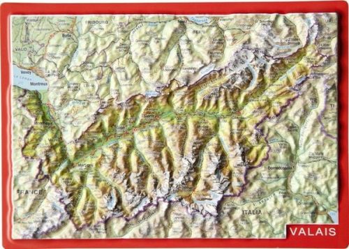 Georelief, Georelief 3D Reliefpostkarte Wallis
