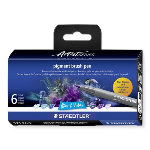 undefined, STAEDTLER Fasermaler mit Pinselspitze 371 C6-2 pigment pen 376 6er Set