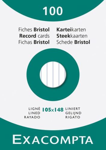 Exacompta, EXACOMPTA Karteikarten liniert A6 13809B weiss 100 St&uuml;ck