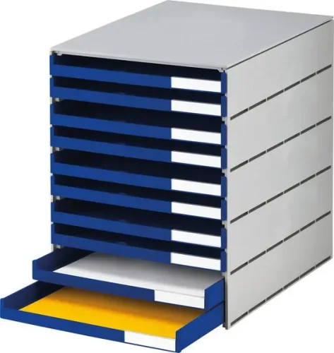 Styro, STYRO Systembox styroval pro 14-8002.38 grau/blau 10 Schubladen