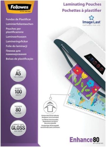 Fellowes, FELLOWES Laminiertasche A5 5306002 glanz, 80my 100 Stk
