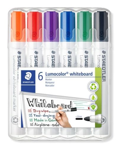 STAEDTLER, STAEDTLER Whiteboard Marker Medium Rund Farbig Sortiert 6 Stück