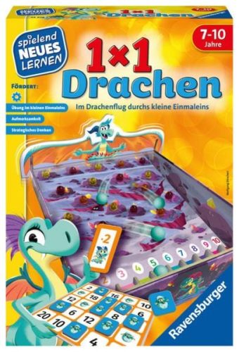 Manuel Kilger, Ravensburger 24976 - 1x1 Drachen - Lernspiel für Kinder, Rechenspiel für Kinder von 7-10 Jahren, für 2-4 Spieler, Zahlenraum 1-100, kleines Einmaleins