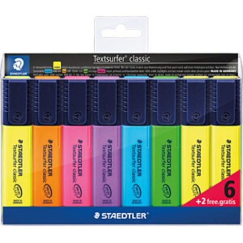 Staedtler, Staedtler Textmarker Textsurfer® classic 8 St./Pack. Gelb, Rot, Pink, Blau, Türkis, Orange, Grün, Violett 1 mm, 5 mm