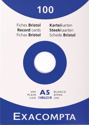 Exacompta, EXACOMPTA Karteikarten blanko A5 13308E weiss 100 St&uuml;ck