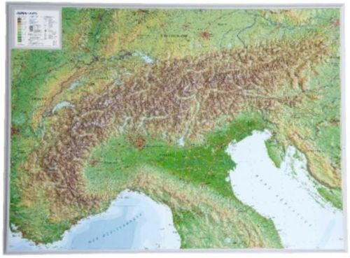 Georelief, Georelief 3D Reliefkarte Alpen
