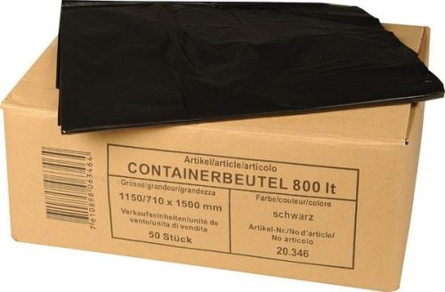 Webstar, WEBSTAR Containerbeutel 115x71x150cm 7691 800l LD-PE,grau-schw. 50 Stk.