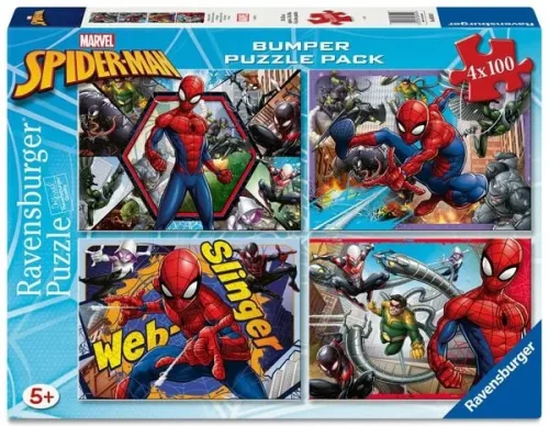 Kinderpuzzle 4x100 Teile - Spider-Man - Rettung in der Not