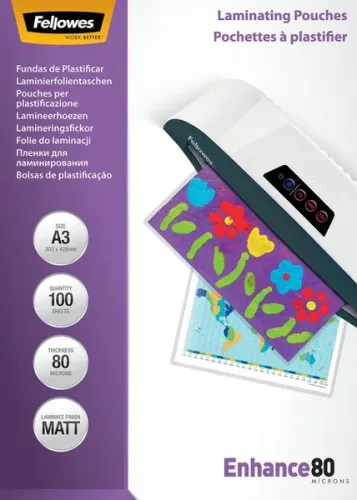 Fellowes, FELLOWES Laminiertasche A3 5452003 matt, 80my 100 Stk