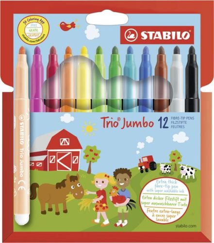STABILO, STABILO Fasermaler Trio Jumbo 3mm 380/12 12 St&uuml;ck