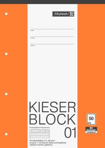 BRUNNEN, BRUNNEN Notizblock DIN A4 Geleimt Papier Nicht perforiert