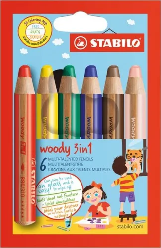 STABILO, Stabilo Buntstift woody 3 in 1 6er Etui