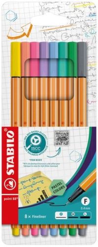 STABILO, STABILO Fineliner Point 88 88/8-01 8er Etui Pastellfarben