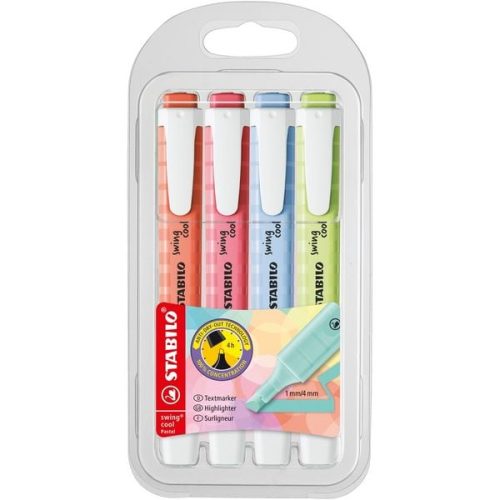 STABILO, STABILO Textmarker Swing Cool 1-4mm 275/4-08-1 ass. 4 St&uuml;ck