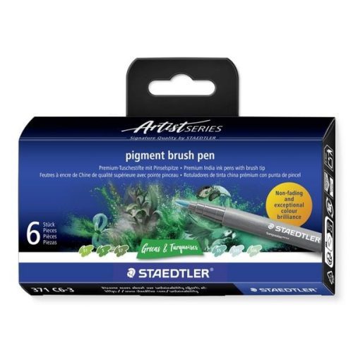 undefined, STAEDTLER Fasermaler mit Pinselspitze 371 C6-3 pigment pen 376 6er Set