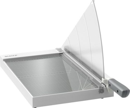 Leitz, Leitz Precision Office Hebelschneider 9021 A4+ 381 mm Edelstahl-Klinge Premium Glasarbeitsfläche EdgeGlow-Kantenlicht Grau 15 Blatt