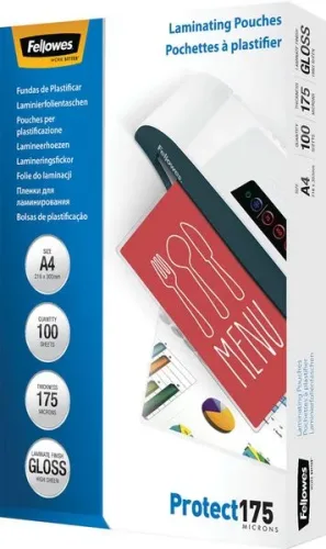 Fellowes, FELLOWES Laminiertasche A4 5308703 glanz, 175my 100 Stk