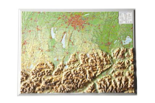 Georelief, Georelief 3D Reliefkarte Bayerisches Oberland