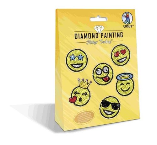 Ursus, URSUS Diamond Sticker Smileys 43500006 10x15cm 2 Bogen