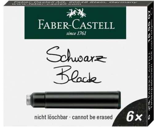 Faber-Castell, FABER-CASTELL Tintenpatrone 185507 schwarz 6 St&uuml;ck