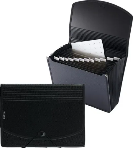Kolma, KOLMA F&auml;chermappe Selection A4 11.055.06 flex. Boden,schwarz 12 F&auml;cher