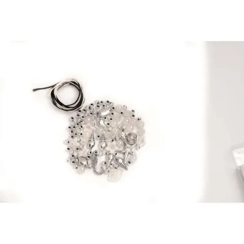 GLOREX, Glorex Perlen-Set Türkis-Weiss-Silber