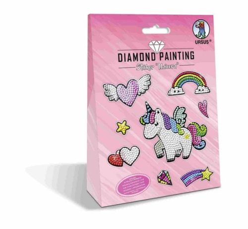 Ursus, URSUS Diamond Sticker Unicorn 43500001 10x15cm 2 Bogen