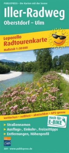 undefined, PublicPress Leporello Radtourenkarte Iller-Radweg, Oberstdorf - Ulm