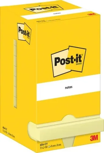 Post-it, POST-IT Block 76x76mm 654 CY Gelb 12x100 Blatt