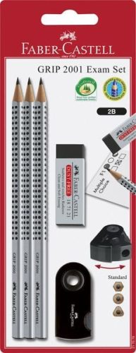 Faber-Castell, FABER-CASTELL Bleistift Grip 2001 217079 silber/schwarz 3 St&uuml;ck
