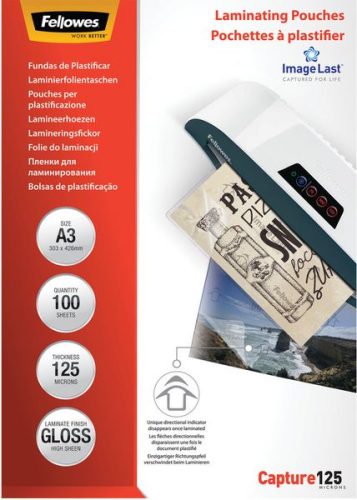 Fellowes, FELLOWES Laminiertasche A3 5307506 glanz, 125my 100 Stk