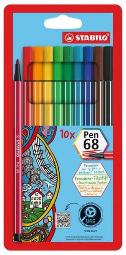 STABILO, STABILO Fasermaler Pen 68 1mm 68/10 10 Farben ass.