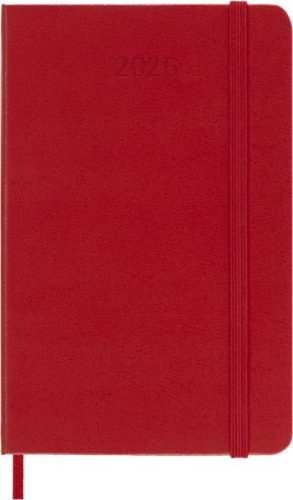 MOLESKINE, MOLESKINE Agenda Classic Pocket 2026 DHF212DC2Y26 1T/1S scharlachrot HC 9x14cm