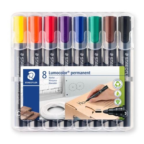 Staedtler, Staedtler Permanentmarker 352 Schwarz, Braun, Grün, Blau, Lila, Rot, Orange, Gelb wasserfest: Ja 352 WP8