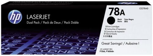 HEWLETT PACKARD, HEWLETT PACKARD - HP Toner-Modul 78A schwarz CE278AD LaserJet Pro P1566 2 Stück, One Size