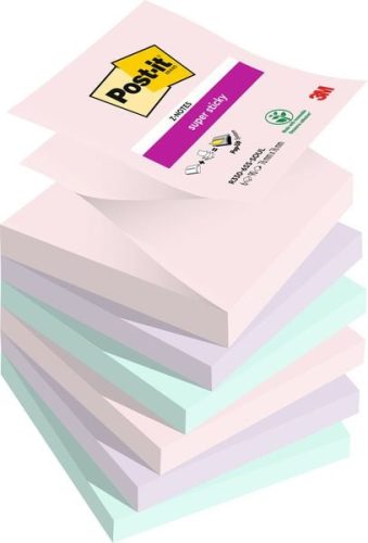 Post-it, POST-IT Super Sticky Z-Notes 76x76mm R330-6SS-Soul Soulful 4 Farben 6 x 90 Blatt