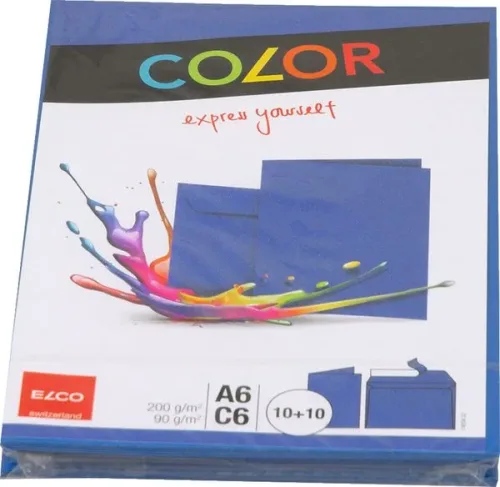 Elco, ELCO Couverts/Karten COLOR C6/A6 74834.32 blau 2x10 St&uuml;ck