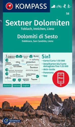 Kompass Verlag, Kompass Verlag WK 58 Sextner Dolomiten - Dolomiti di Sesto