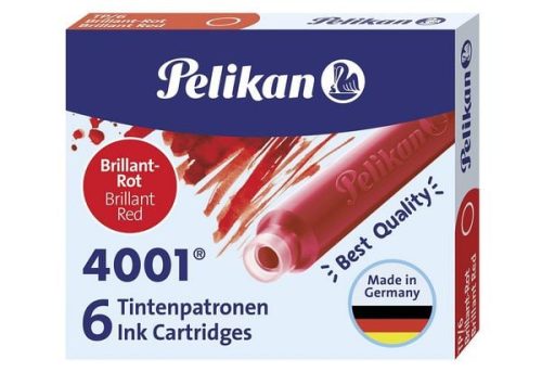 Pelikan, PELIKAN Tinte 4001 TP/6 301192 brillantrot 6 St&uuml;ck