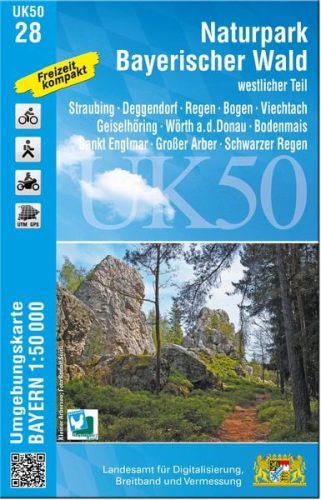 Landesamt Digitalisierung, Breitband, Vermessung, Landesamt Digitalisierung, Breitband, Vermessung UK 50-28 Naturpark Bayerischer Wald, westl. Teil