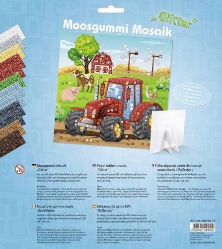 Ursus, URSUS Moosgummi Mosaik 8420017 Glitter Traktor 25x25cm