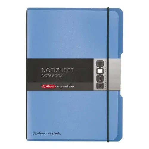 herlitz, herlitz Notizbuch DIN A5 Kariert Kunstoff Hellblau Nicht perforiert 80 Seiten