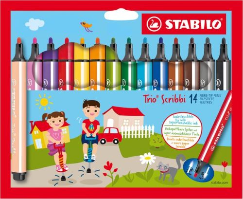Stabilo, STABILO® Filzstifte TRIO SCRIBBI mit 14 Farben