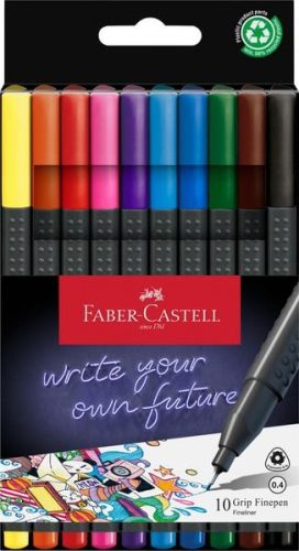Faber-Castell, FABER-CASTELL Grip Finepen 0,4mm 151610 10 Farben, Etui
