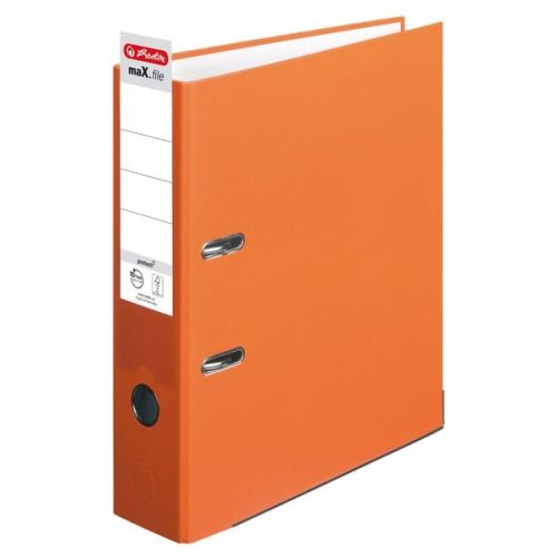 herlitz, herlitz maX.file Protect Ordner A4 80 mm Orange 2 Ringe Pappkarton, PP (Polypropylen) Texturiert