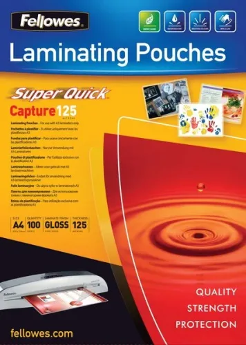 Fellowes, FELLOWES Laminiertasche A4 5440101 glanz, 125my 100 Stk