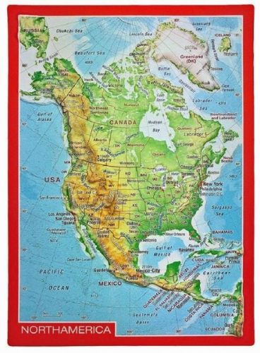 Georelief, Georelief 3D Reliefpostkarte Nordamerika