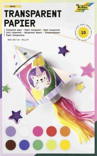 Folia, Folia Bastelpapier Farbig Assortiert Transparentpapier 42 g/m² 810 10 Stück à 10 Blatt