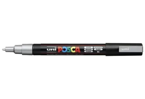 uni-ball, UNI-BALL Posca Marker 0,9-1,3mm PC-3M SILVER silber, Rundspitze